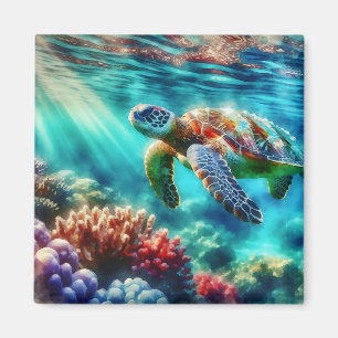 Keeping in Touch    Sea Turtle Swimming Magnet