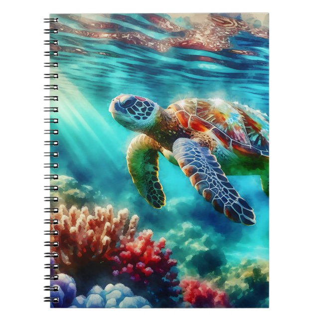 Keeping in Touch  | Sea Turtle Swimming Notebook (Front)
