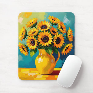 Keeping in Touch Yellow Sunflowers Mouse Pad