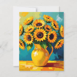 Keeping in Touch | Yellow Sunflowers Postcard