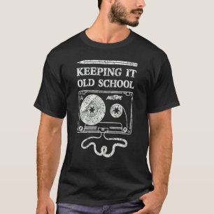 Keeping It Old School Cassette Tape Retro 80s 90s T-Shirt