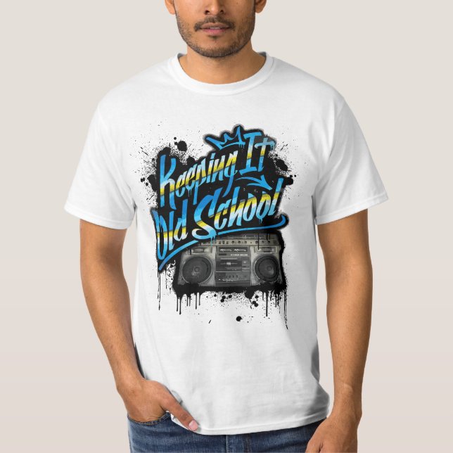 Keeping It Old School - Old School Boombox 80s  T-Shirt (Front)