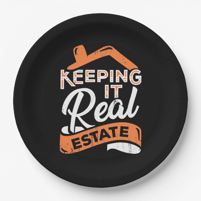 Keeping It Real Estate Paper Plate (Front)