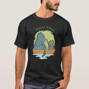 Keeping It Reel  Dad Son Fishing Fisher Rex Dinosa T-Shirt
