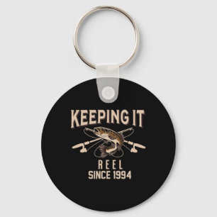 Keeping It Reel Since 1994 Fisherman Fisherwoman B Key Ring