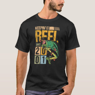 Keeping It Reel Since 2001 Vintage Fishing Fish Fi T-Shirt