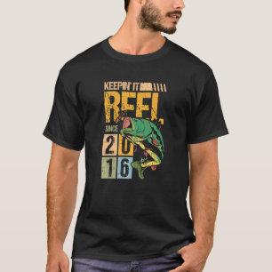 Keeping It Reel Since 2016 Vintage Fishing Fish Fi T-Shirt