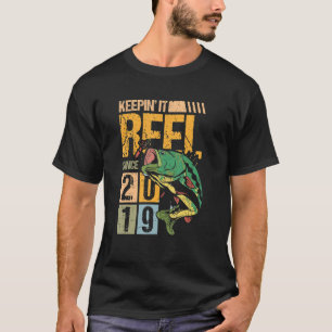 Keeping It Reel Since 2019 Vintage Fishing Fish Fi T-Shirt