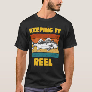 Keeping it Reel  Vintage 1970s Funny Fishing Lover T-Shirt