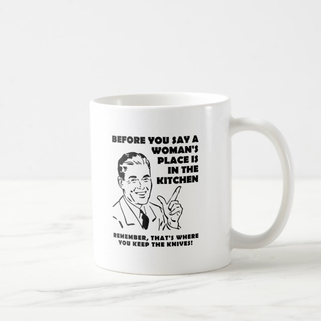 Keeping Knives in the Kitchen Funny Mug (Right)