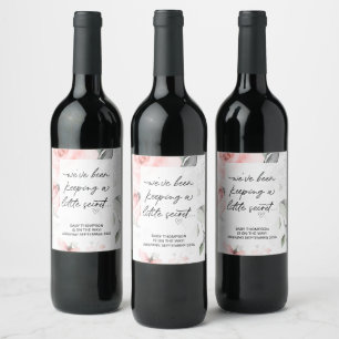 Keeping Little Secret Baby Pregnancy Announcement  Wine Label