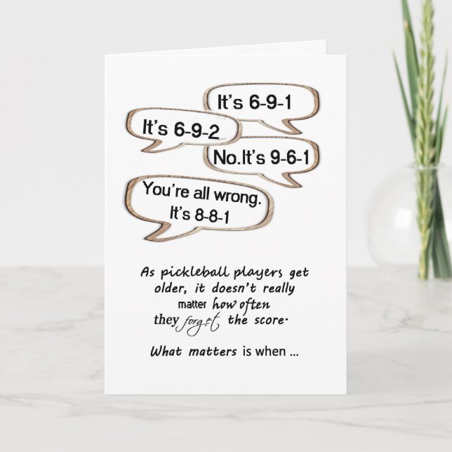Keeping Score Pickleball Birthday Card (Front)