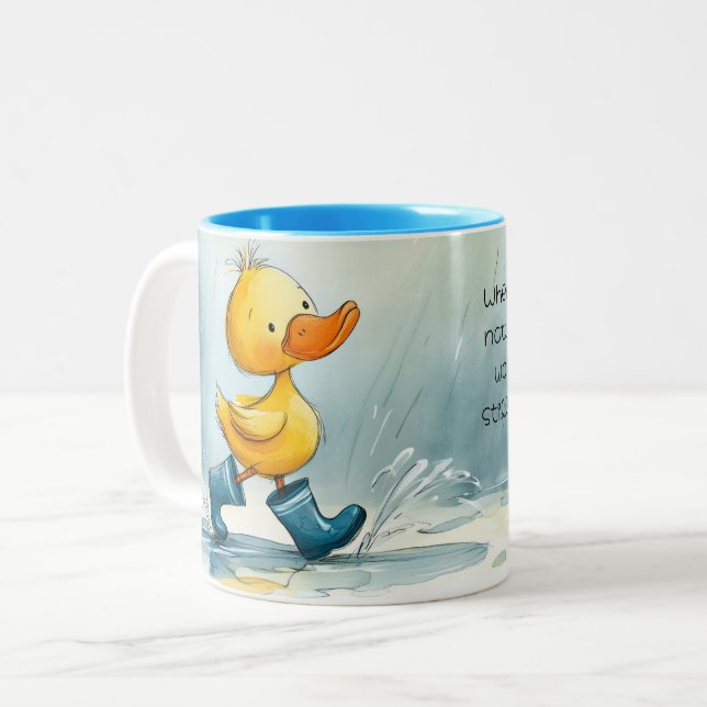 Keeping the Webbed Feet Dry Two-Tone Mug (Front Left)