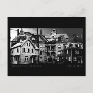 Keeping Up With the Joneses Urban Digital Collage Postcard