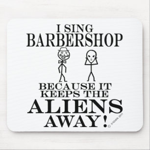 Keeps Aliens Away Barbershop Mouse Pad