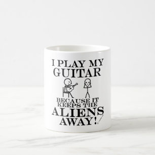 Keeps Aliens Away Guitar Coffee Mug