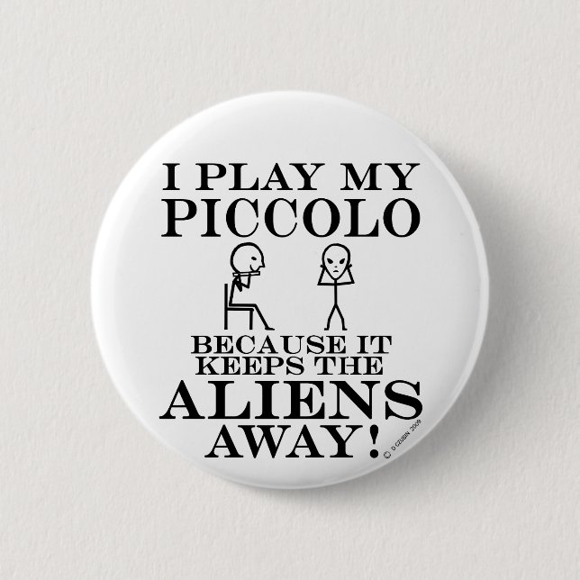 Keeps Aliens Away Piccolo 6 Cm Round Badge (Front)