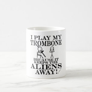 Keeps Aliens Away Trombone Coffee Mug