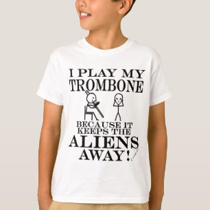 Keeps Aliens Away Trombone T-Shirt