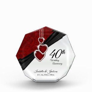 Keepsake 40th 💞 Ruby Wedding Anniversary Acrylic Award