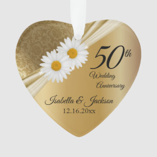 Keepsake 50th 🌼 Gold Daisy Wedding Anniversary Ornament