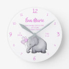 Keepsake Baby Girl Birth Stats Elephant Nursery