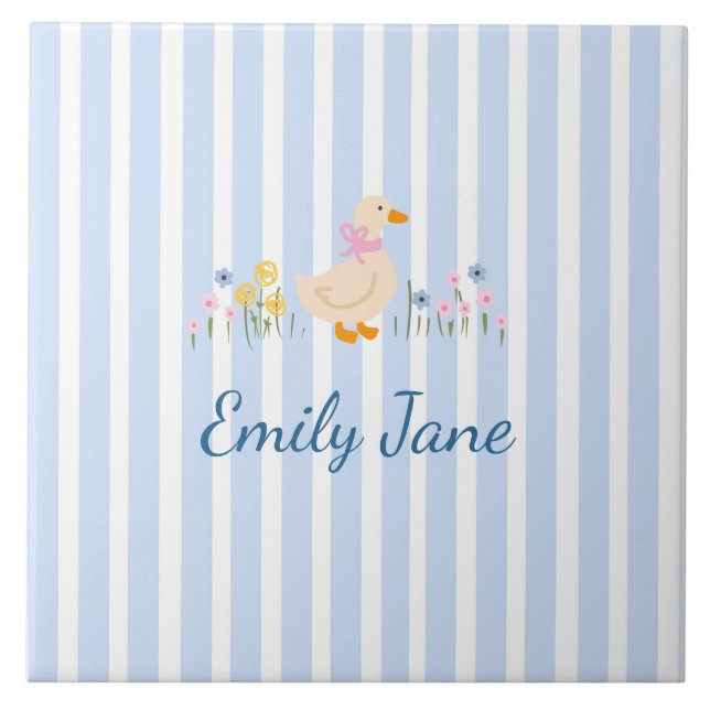 Keepsake Baby Shower Christening Personalised Ceramic Tile (Front)