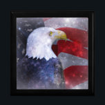 Keepsake Box Large/American Bald Eagle<br><div class="desc">Keepsake Box Large/American Bald Eagle Size Large 7.125" Square w/6" Tile Display your favourite images on a vibrant tile inlaid into the lid of this beautiful jewellery box. Made of lacquered wood, the jewellery box comes in Golden Oak, Ebony Black, Emerald Green, and Red Mahogany. Soft felt protects your jewellery...</div>