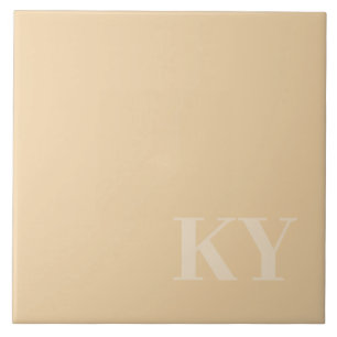 Keepsake Ceramic Tile - Initials, Beige