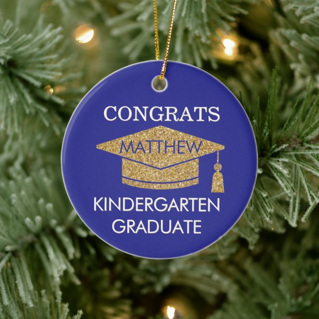 Keepsake! Congrats Kindergarten Grad Ceramic Ornament (Tree)
