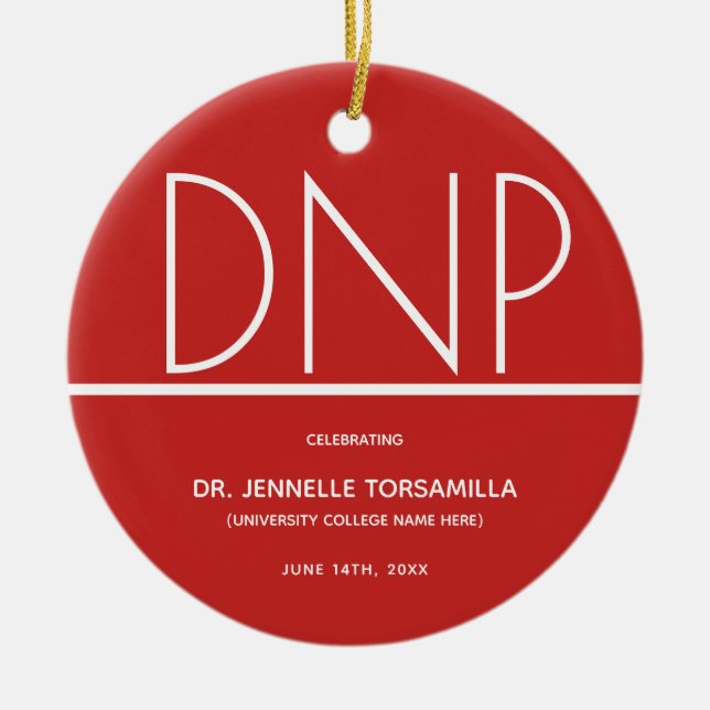 Keepsake DNP degree Graduation Ceramic Ornament (Front)
