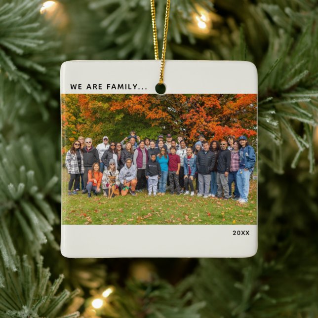 Keepsake Family Reunion Photo Ceramic Ornament (Tree)