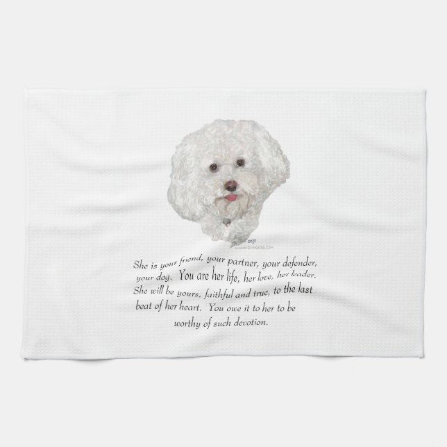 Keepsake, Female Dog Tea Towel (Horizontal)