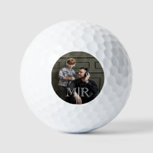 Keepsake Gift for Dad Personalised Monogram Photo  Golf Balls