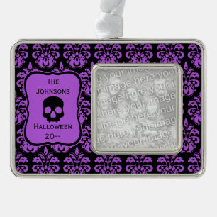 Keepsake Halloween skull Silver Plated Framed Ornament