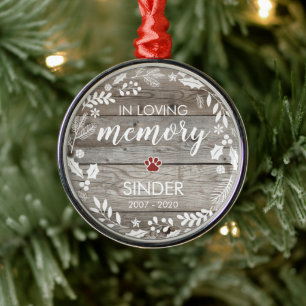 Keepsake In Loving Memory PET Memorial Metal Ornament