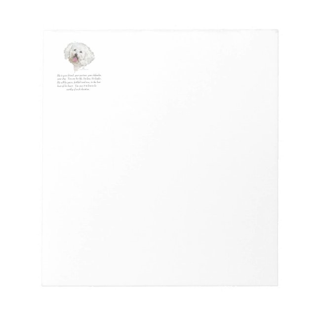 Keepsake, Male Dog Notepad (Front)