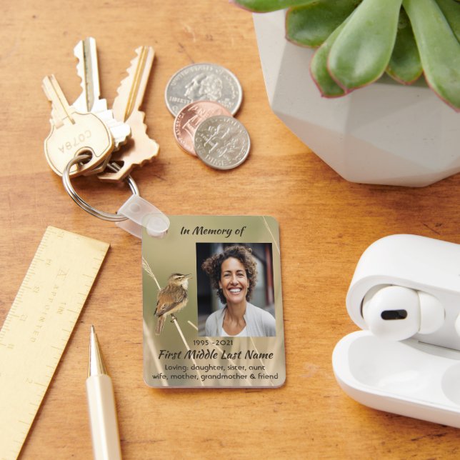 Keepsake Memorial Photo Bird Garden Nature Key Ring (Desk)