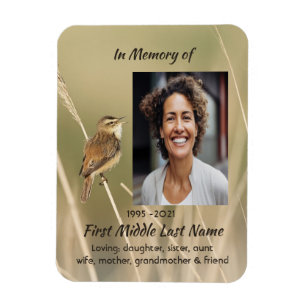 Keepsake Memorial Photo Bird Garden Nature Magnet