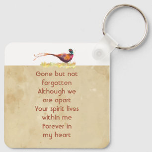 Keepsake Memorial Photo Invite Pheasant Bird Art Key Ring