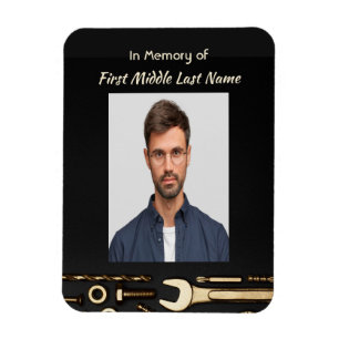Keepsake  Memorial Photo Prayer Tools Mechanic Magnet