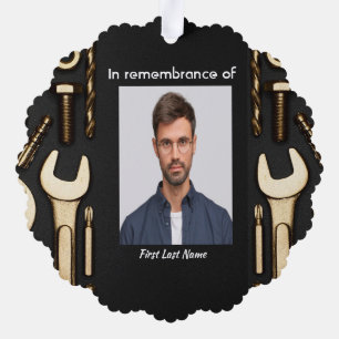 Keepsake Memorial Photo Prayer Tools Mechanic Tree Decoration Card