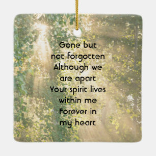 Keepsake Memorial Sunshine Golden Forest Ceramic Ornament