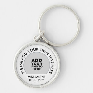 Keepsake name, text & special date, photo  key ring