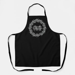 Keepsake Newlywed Couple Wreath Monogram Name Apron