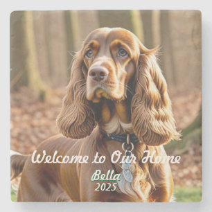Keepsake Pet Photo Spaniel Personalise Stone Coaster