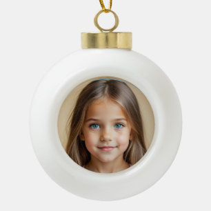 Keepsake PHOTO Christmas  personalize Ceramic Ball Christmas Ornament