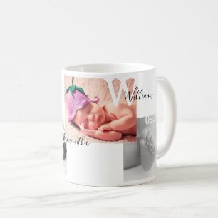 Keepsake Photo Collage Birth Announcement Coffee Mug