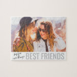 Keepsake Photo Puzzle Best Friends Birthday Gift<br><div class="desc">Custom personalised photo keepsake puzzle for your best friends birthday gift features your own uploaded photo and 2 bestie names in a chic elegant script handwritten calligraphy font.</div>