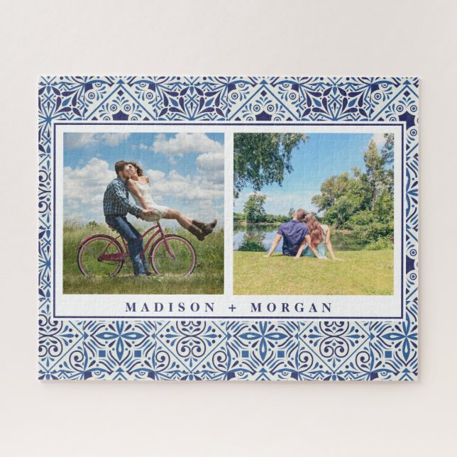 Keepsake Photo puzzle with portuguese tiles (Horizontal)
